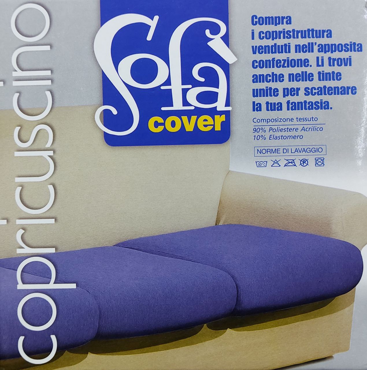 COPRICUSCINO 3 POSTI LARGE SOFA' COVER LINEA AMBRO MISURE DA 145 A 200 cm  -MADE IN ITALY